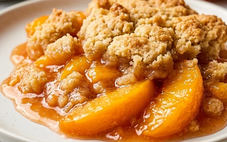 Super Easy Peach Cobbler