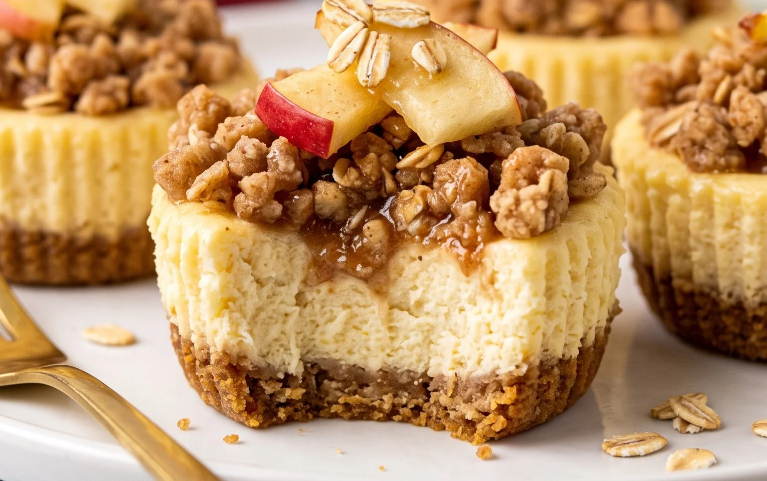Apple Crisp Mini Cheesecakes