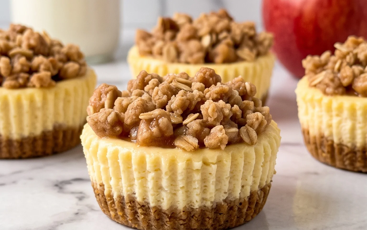 Apple Crisp Mini Cheesecakes Delicious Fusion