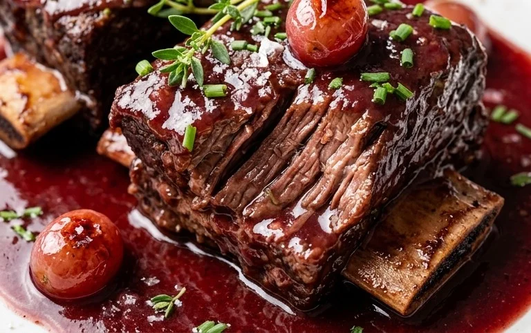 Red Grape Juice Braised Short Ribs in Dutch Oven