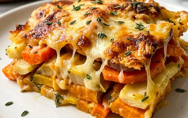 Cheesy Root Vegetable Gratin