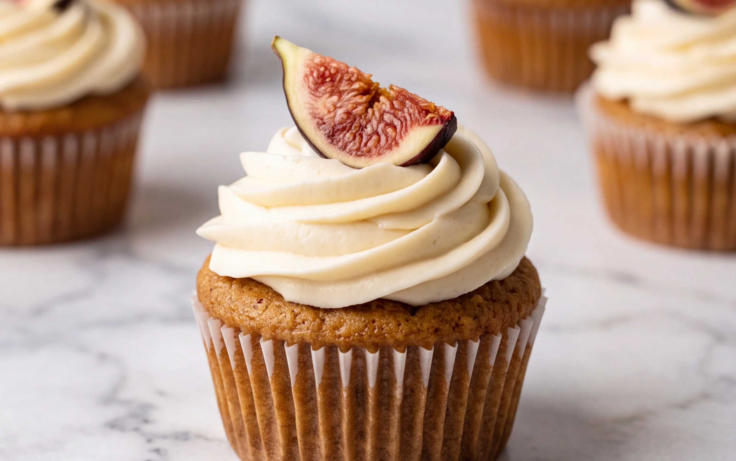 Gourmet Fig Cupcakes Honey Cream Cheese Frosting